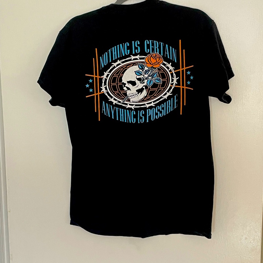 Men’s Black skull and roses T-shirt #43